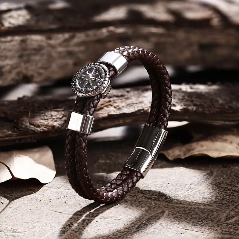 Rudder Stainless Steel Leather Marine Bracelet sold by GTHIC product image thumbnail 4