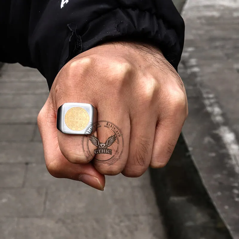 St. Benedict Cross Stainless Steel Christian Ring sold by GTHIC product image thumbnail 3