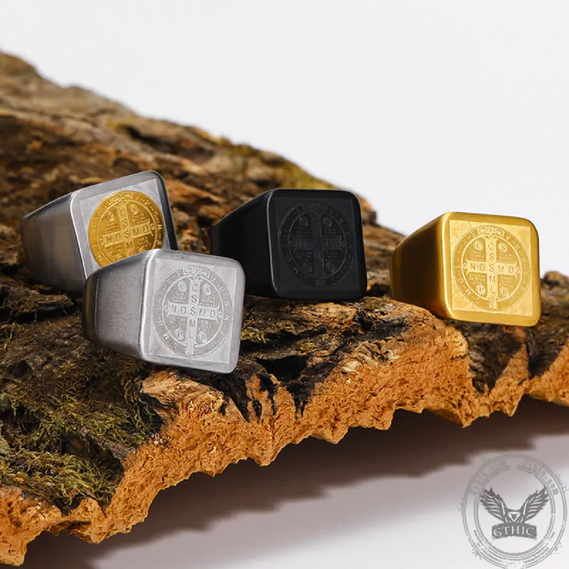 St. Benedict Cross Stainless Steel Christian Ring sold by GTHIC