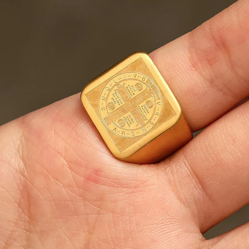 St. Benedict Cross Stainless Steel Christian Ring sold by GTHIC product image thumbnail 4