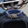 Indian Warrior Brass Skull Paracord Bracelet sold by GTHIC