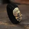 Indian Warrior Brass Skull Paracord Bracelet sold by GTHIC