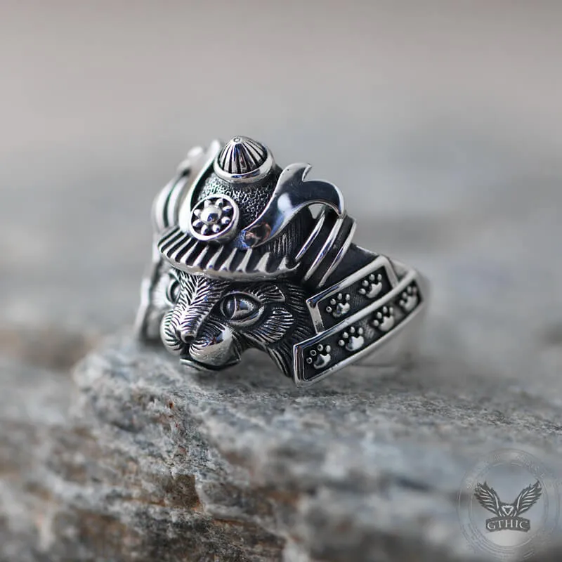 Samurai Cat Sterling Silver Adjustable Ring sold by GTHIC