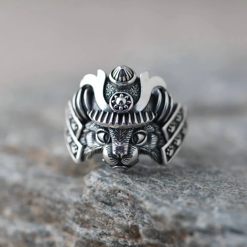 Samurai Cat Sterling Silver Adjustable Ring sold by GTHIC product image thumbnail 2