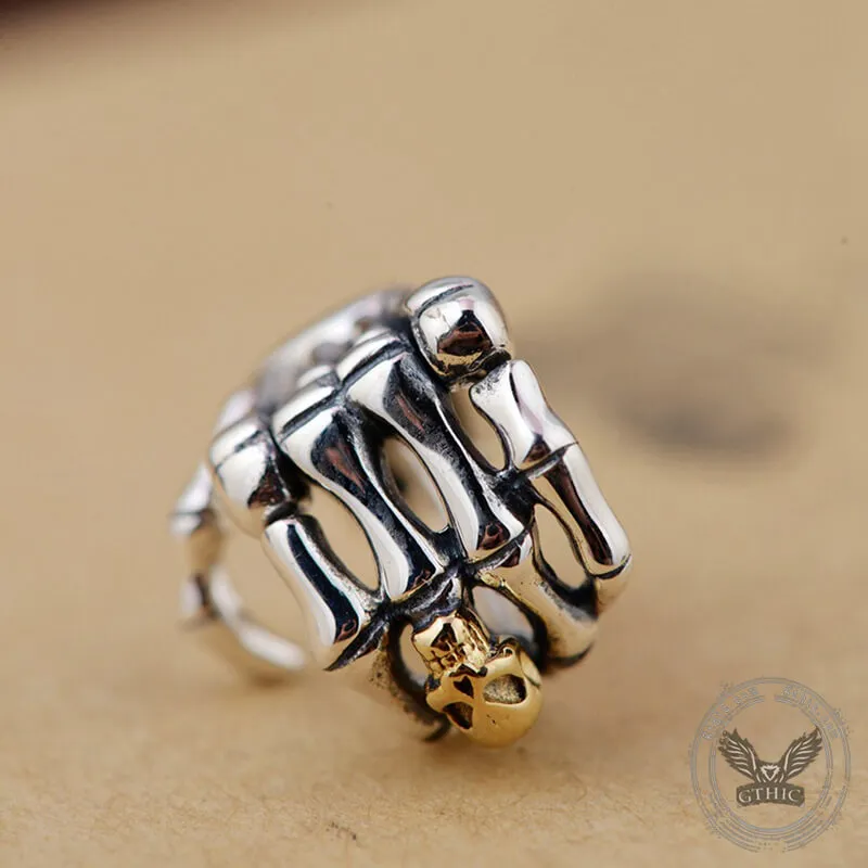 Skull Hand Sterling Silver Goth Earrings sold by GTHIC product image thumbnail 5