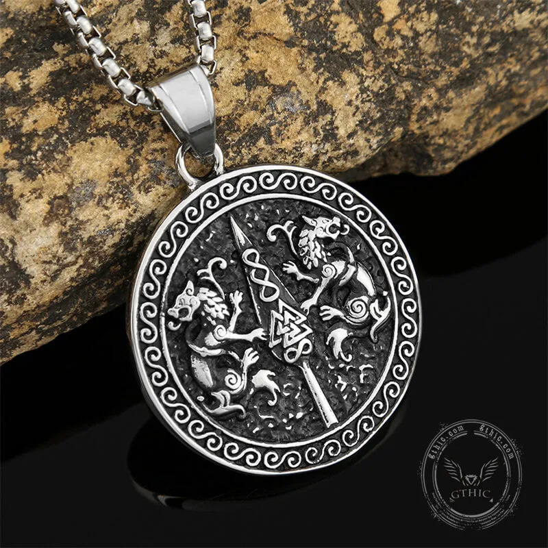 Vintage Dragons Valknut Stainless Steel Pendant sold by GTHIC product image thumbnail 5