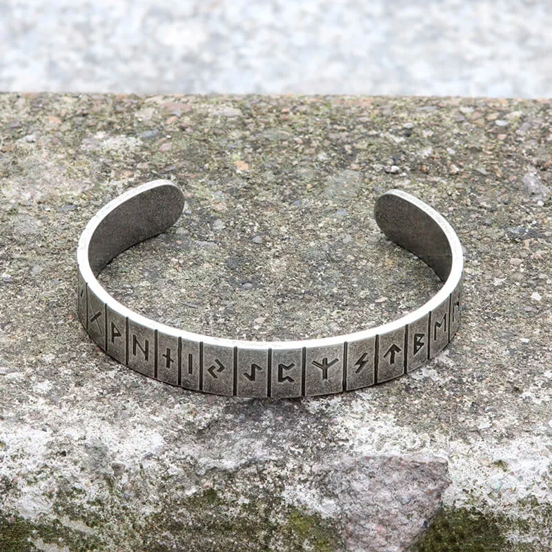 Runes Stainless Steel Viking Cuff Bracelet sold by GTHIC product image thumbnail 4