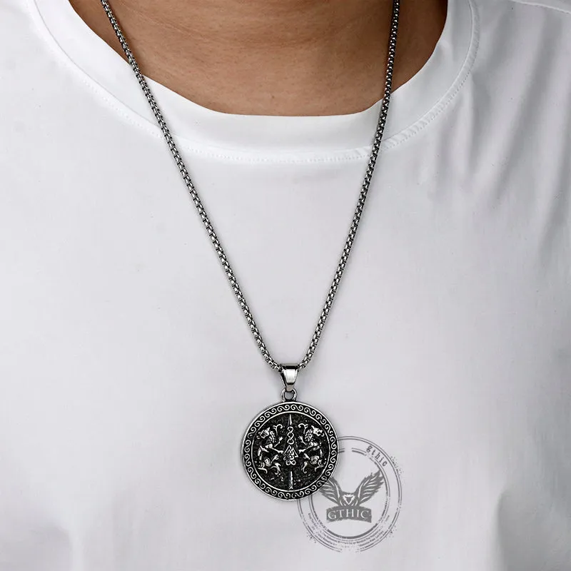 Vintage Dragons Valknut Stainless Steel Pendant sold by GTHIC product image thumbnail 2