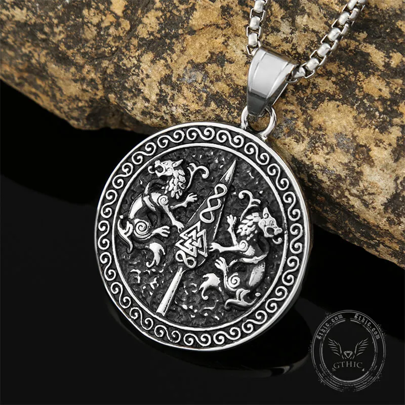 Vintage Dragons Valknut Stainless Steel Pendant sold by GTHIC product image thumbnail 4