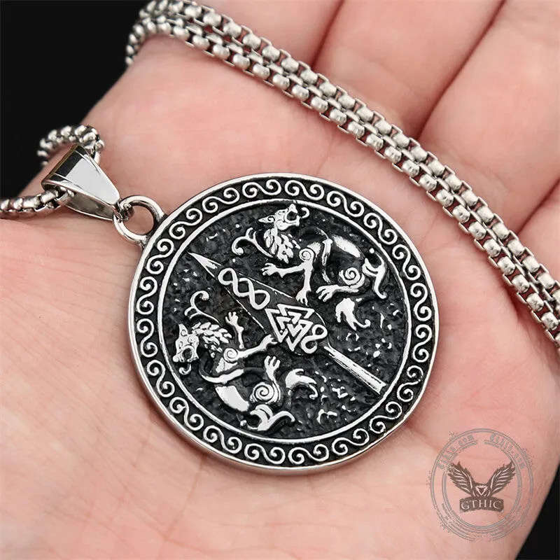 Vintage Dragons Valknut Stainless Steel Pendant sold by GTHIC product image thumbnail 3