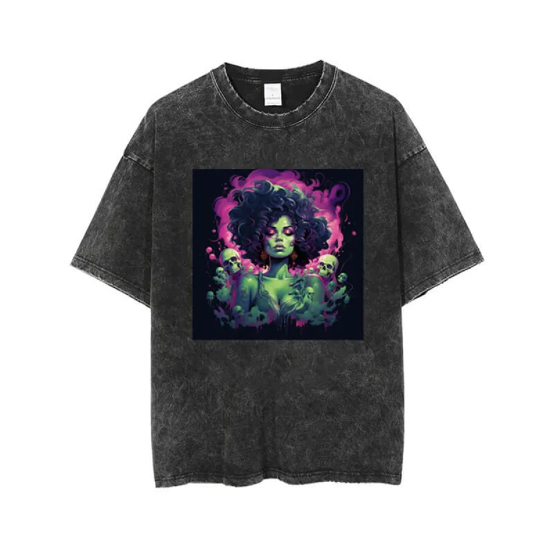 Skulls Surrounding Beauty Washed T-shirt sold by GTHIC