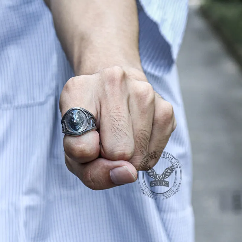 Fierce Wolf Stainless Steel Ring sold by GTHIC product image thumbnail 3