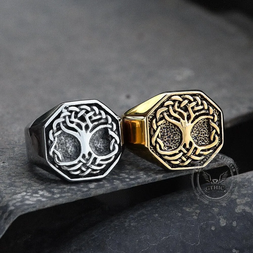 Classic Tree of Life Stainless Steel Viking Ring sold by GTHIC