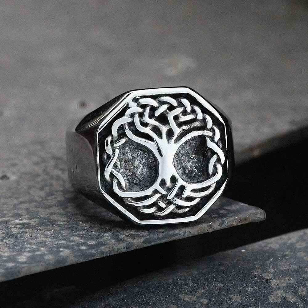 Classic Tree of Life Stainless Steel Viking Ring sold by GTHIC product image thumbnail 3