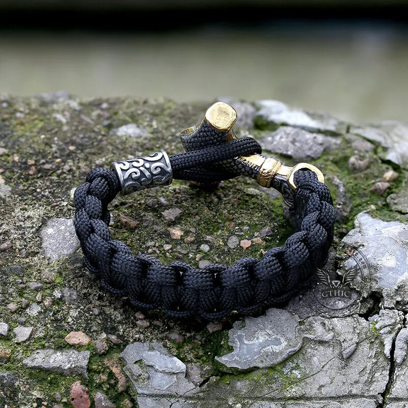 Thor's Hammer Braided Stainless Steel Paracord Bracelet sold by GTHIC product image thumbnail 4