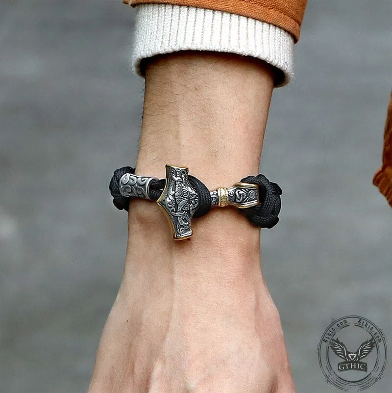 Thor's Hammer Braided Stainless Steel Paracord Bracelet sold by GTHIC product image thumbnail 2