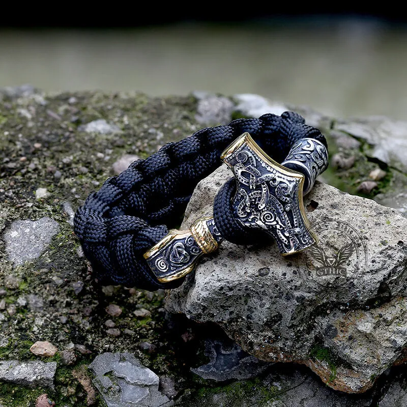 Thor's Hammer Braided Stainless Steel Paracord Bracelet sold by GTHIC product image thumbnail 3