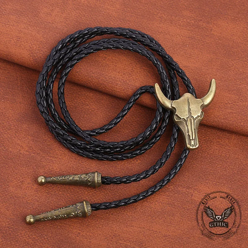 Vintage Bull Skull Western Cowboy Alloy Bolo Tie sold by GTHIC product image thumbnail 2