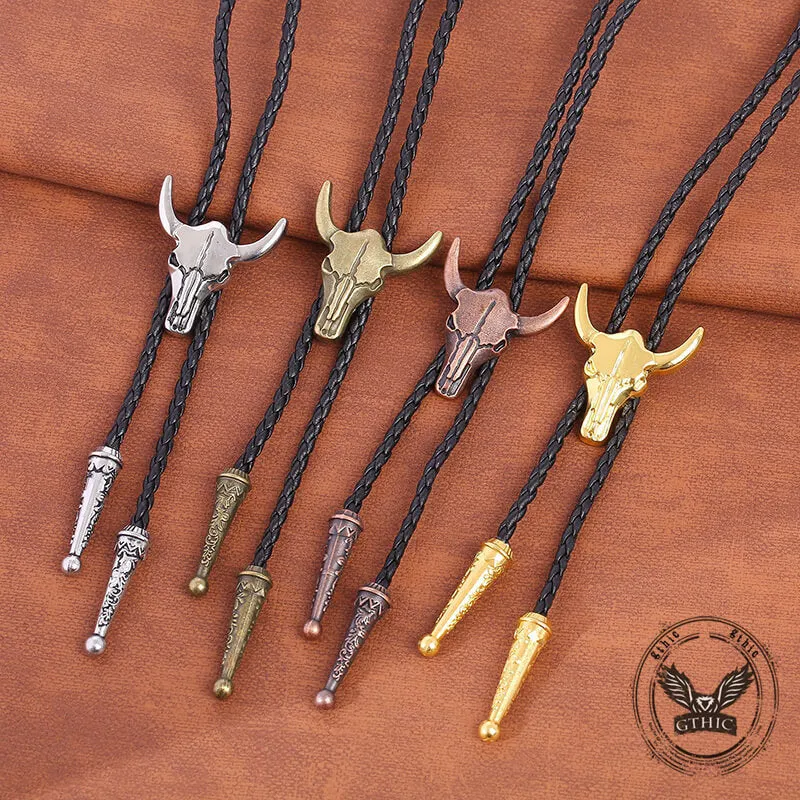 Vintage Bull Skull Western Cowboy Alloy Bolo Tie sold by GTHIC