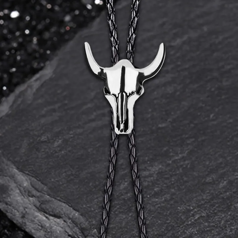 Vintage Bull Skull Western Cowboy Alloy Bolo Tie sold by GTHIC product image thumbnail 4