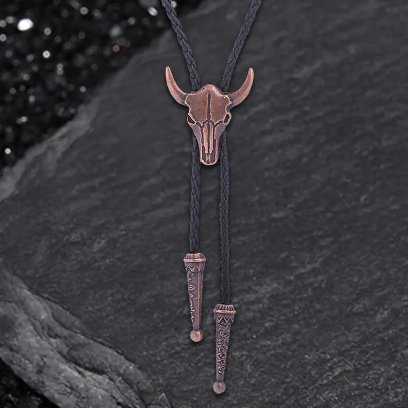 Vintage Bull Skull Western Cowboy Alloy Bolo Tie sold by GTHIC product image thumbnail 5