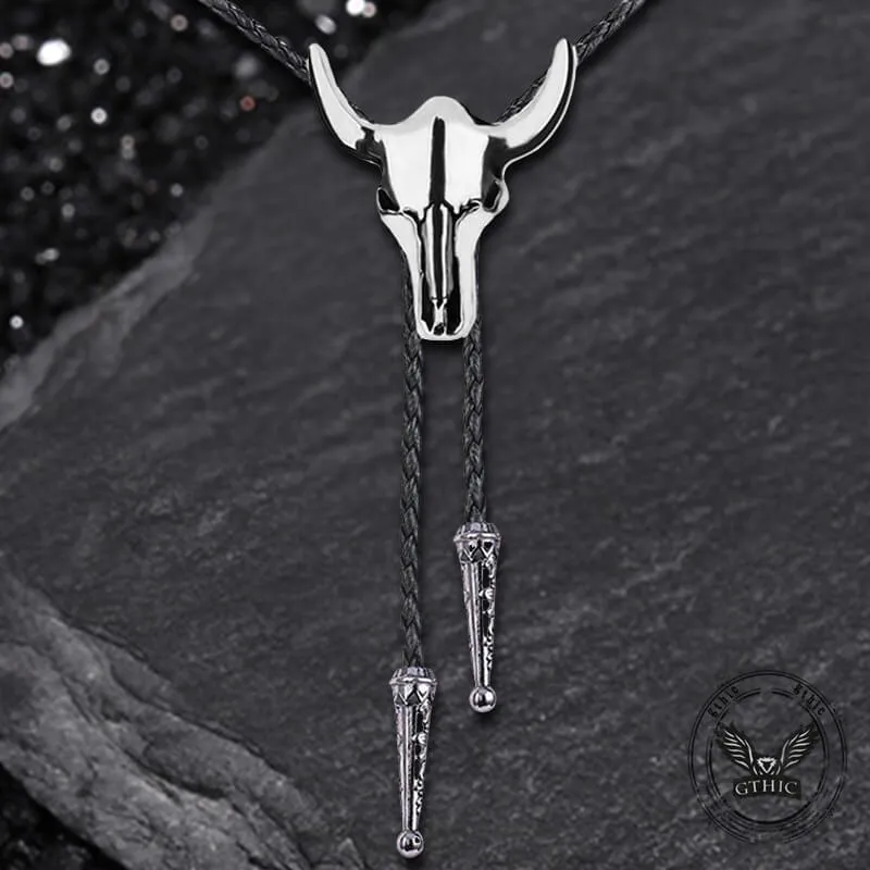 Vintage Bull Skull Western Cowboy Alloy Bolo Tie sold by GTHIC product image thumbnail 3