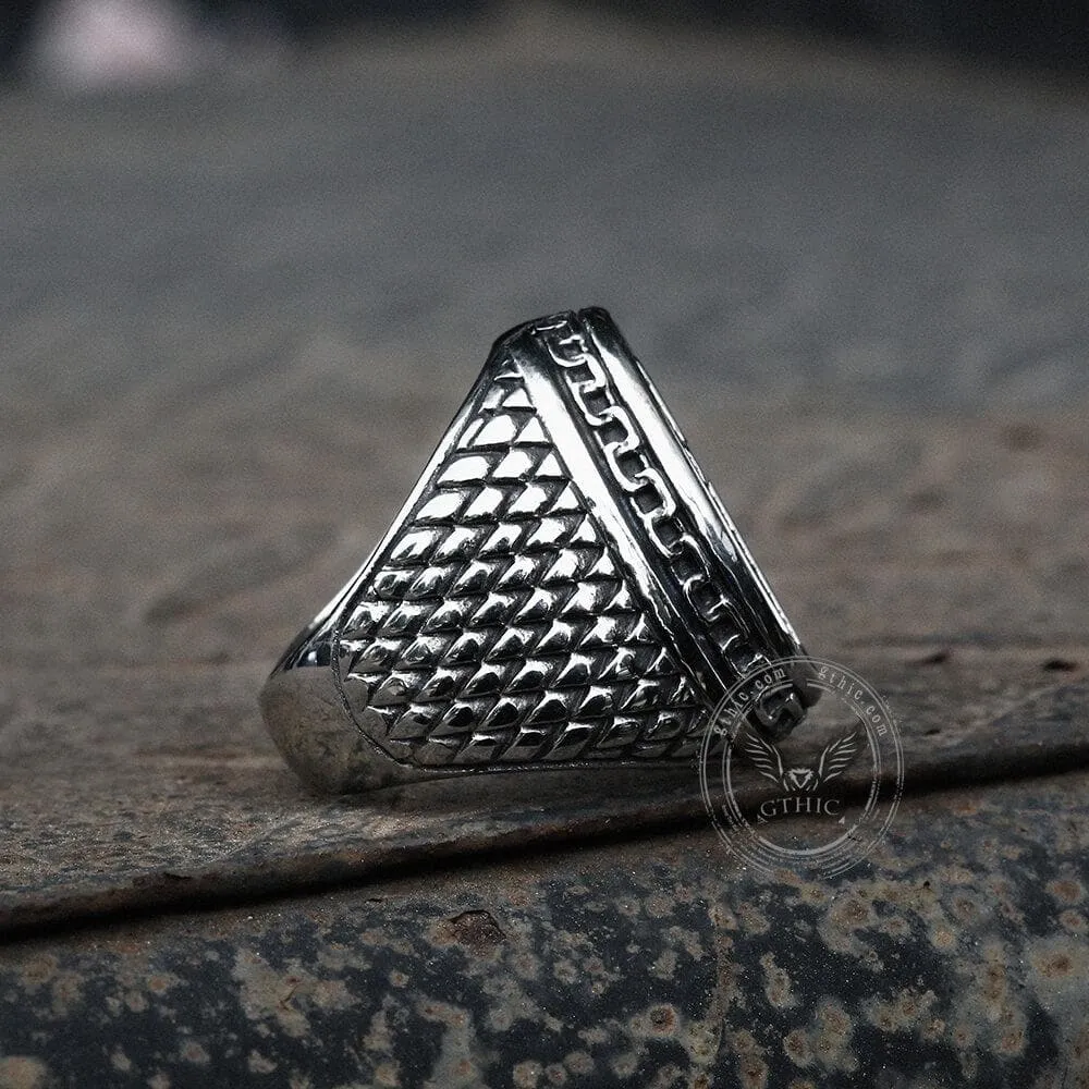 Dragon Scale Pattern Stainless Steel Cross Ring sold by GTHIC product image thumbnail 5