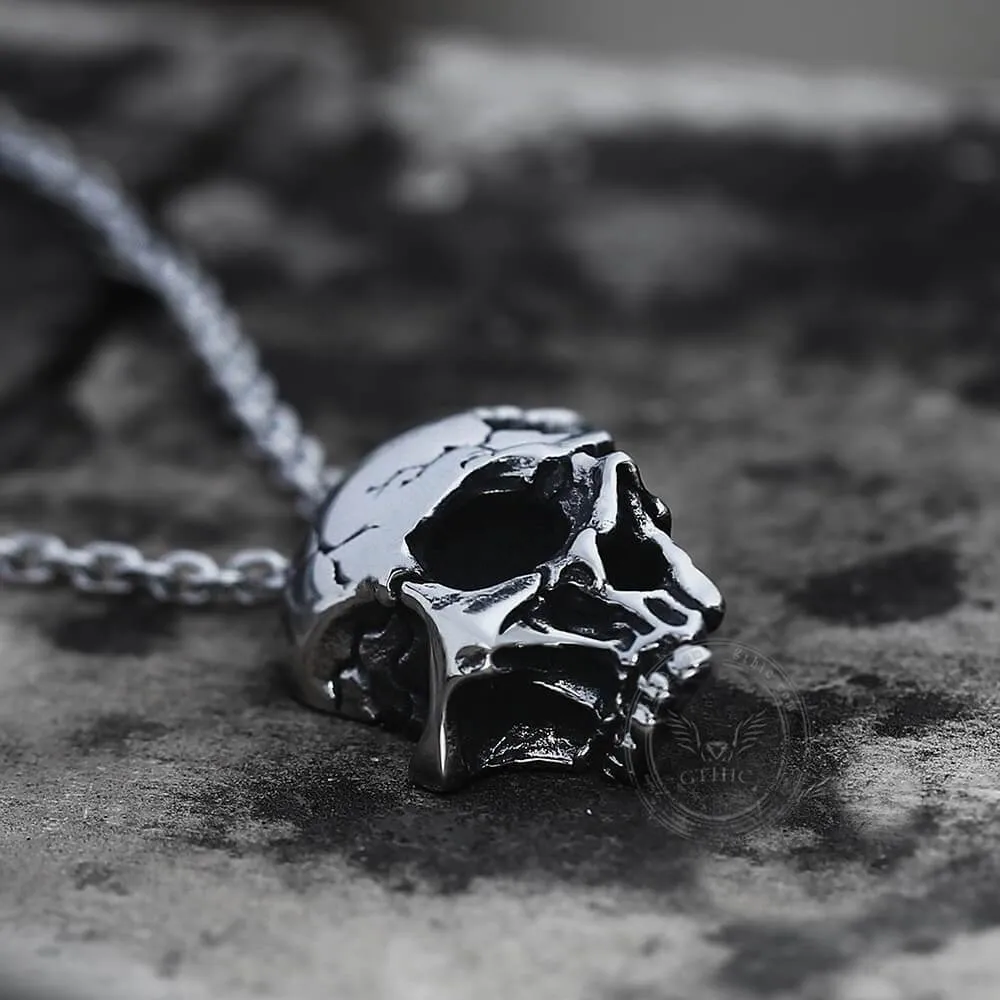 Damaged Half Face Skull Necklace sold by GTHIC product image thumbnail 5