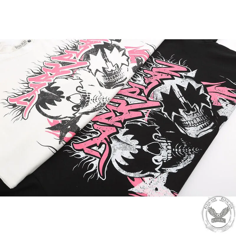 Skulls Graffiti Print Short Sleeve T-Shirt sold by GTHIC product image thumbnail 4