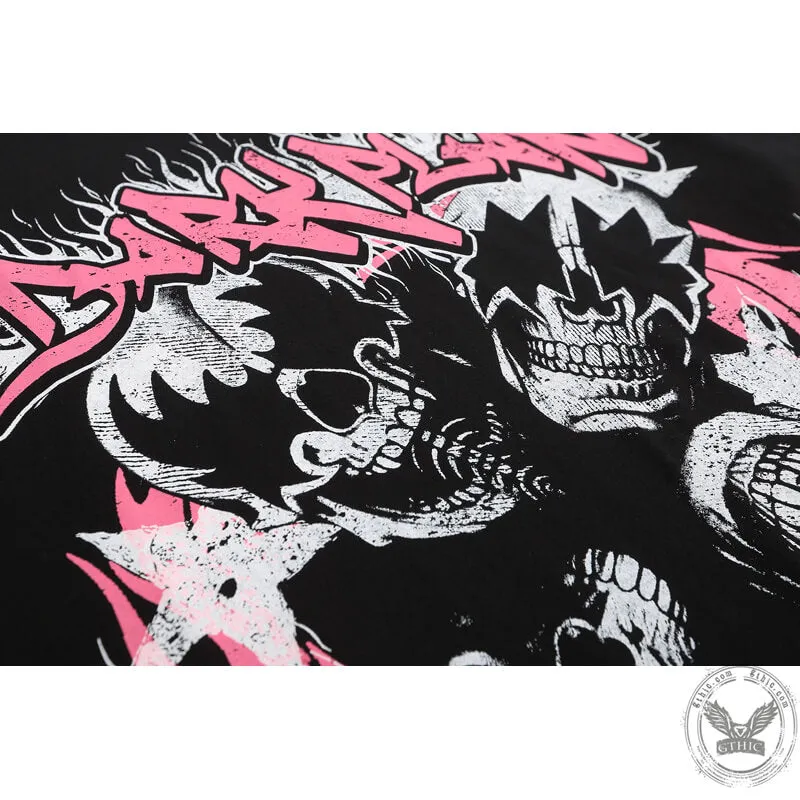 Skulls Graffiti Print Short Sleeve T-Shirt sold by GTHIC product image thumbnail 5