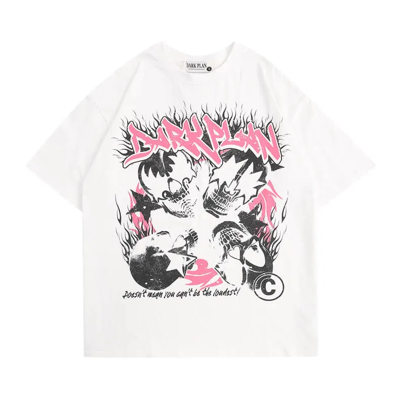 Skulls Graffiti Print Short Sleeve T-Shirt sold by GTHIC product image thumbnail 3