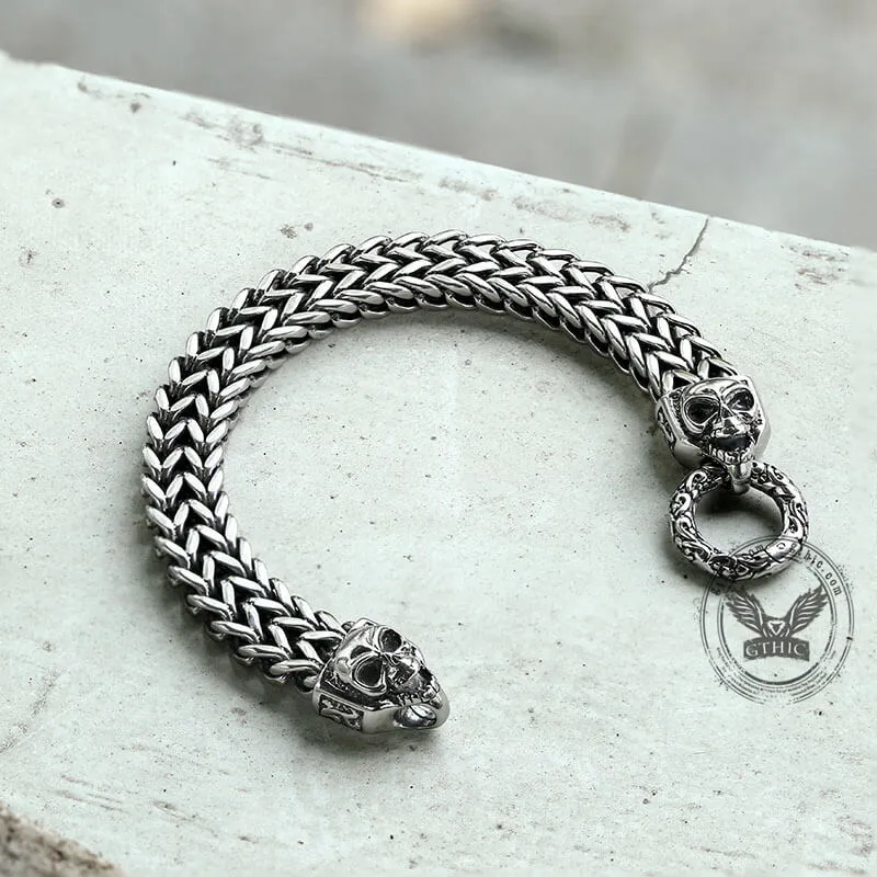 Double Ghost Head Buckle Stainless Steel Skull Bracelet sold by GTHIC product image thumbnail 5