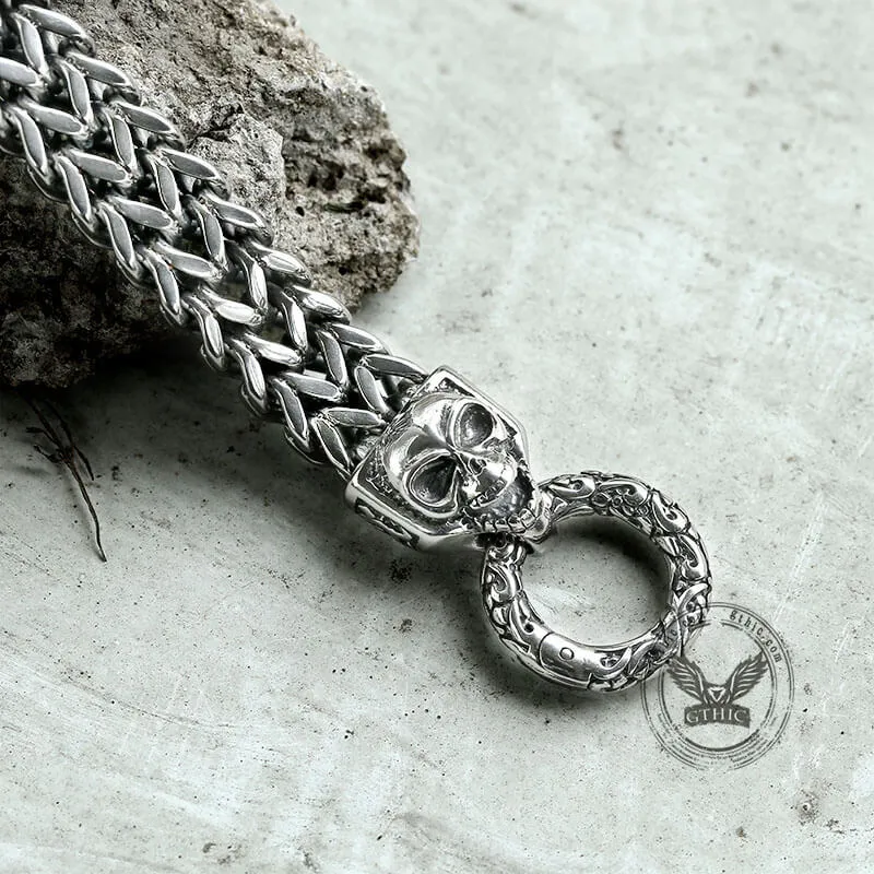 Double Ghost Head Buckle Stainless Steel Skull Bracelet sold by GTHIC product image thumbnail 4