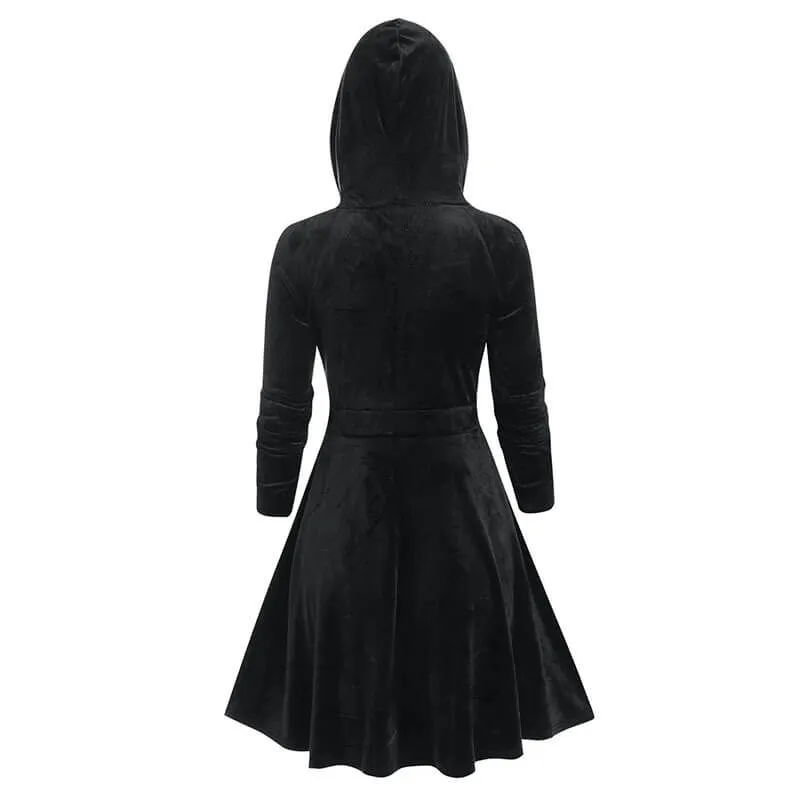 Gothic Black Devil Horn Hooded Dress sold by GTHIC product image thumbnail 4