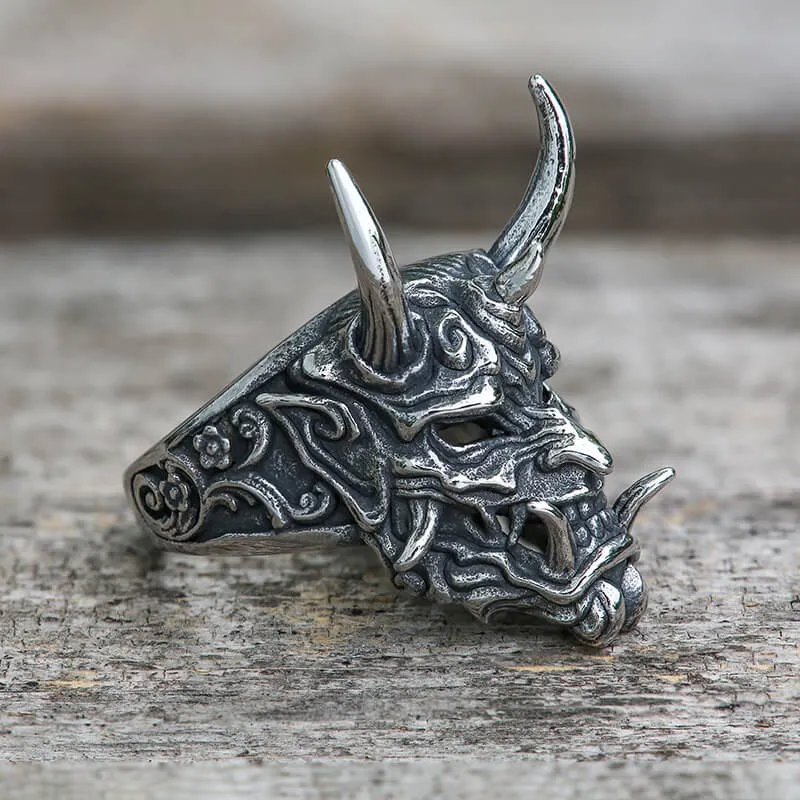 Vintage Oni Mask Stainless Steel Ring sold by GTHIC product image thumbnail 4