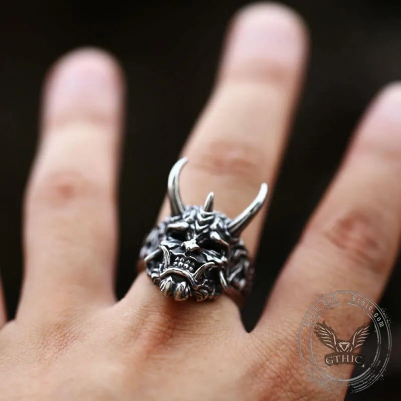 Vintage Oni Mask Stainless Steel Ring sold by GTHIC product image thumbnail 5