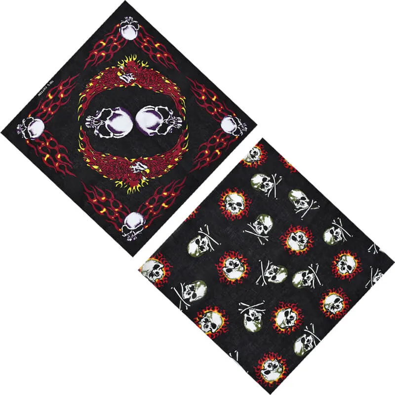 Fire Wings Print Cotton Skull Square Scarf sold by GTHIC product image thumbnail 3