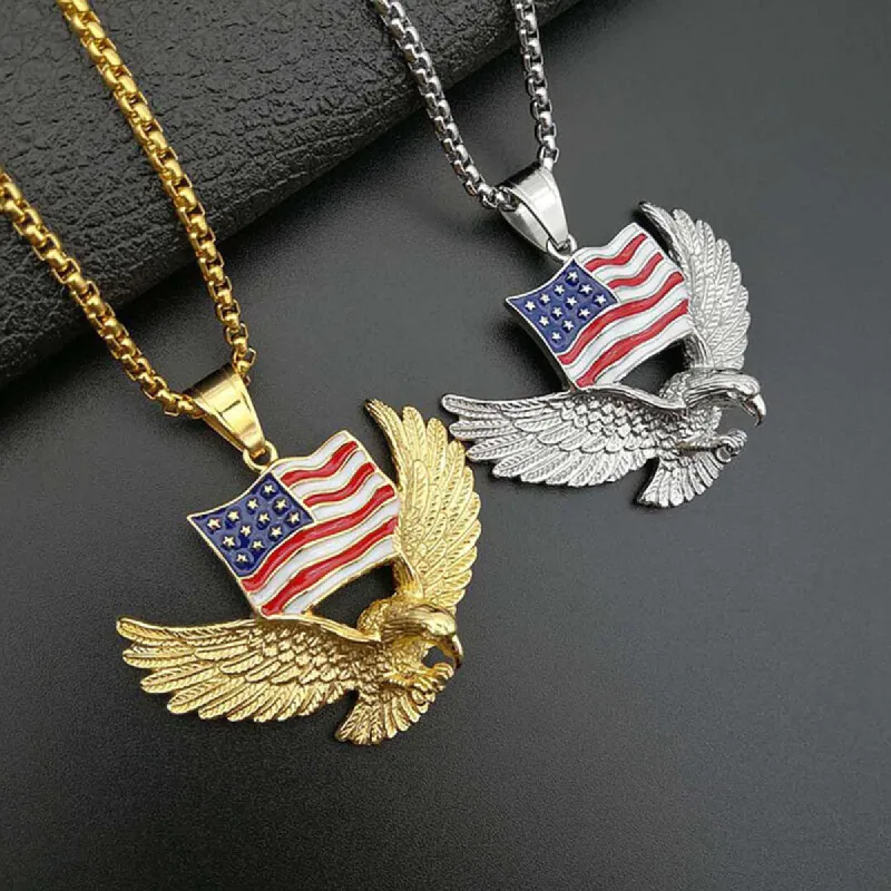 American Flag Eagle Stainless Steel Pendant sold by GTHIC