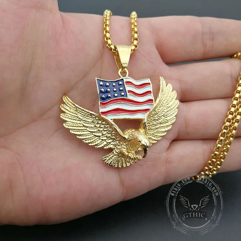 American Flag Eagle Stainless Steel Pendant sold by GTHIC product image thumbnail 4