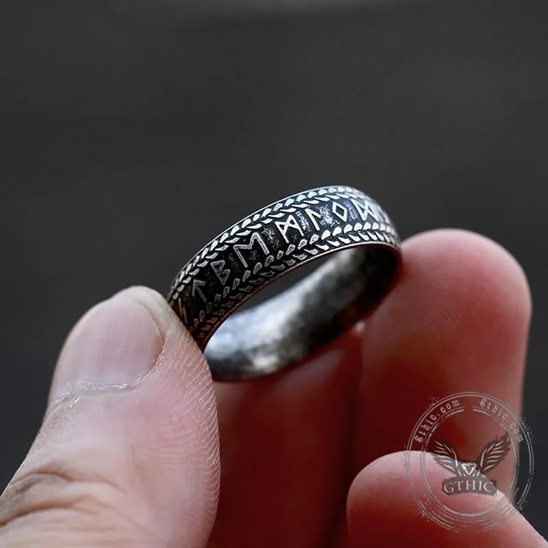 Retro Futhark Runes Stainless Steel Ring sold by GTHIC product image thumbnail 4
