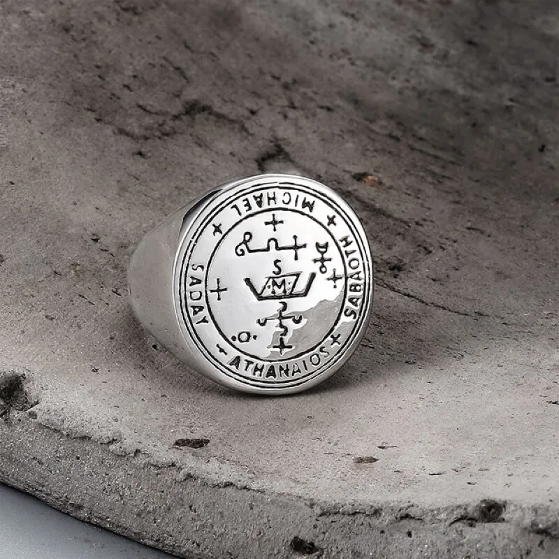 Sigil of Archangel Michael Talisman Stainless Steel Ring sold by GTHIC