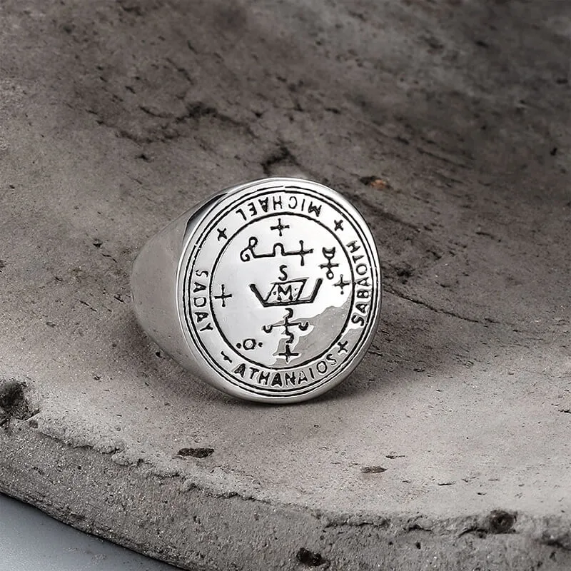 Sigil of Archangel Michael Talisman Stainless Steel Ring sold by GTHIC