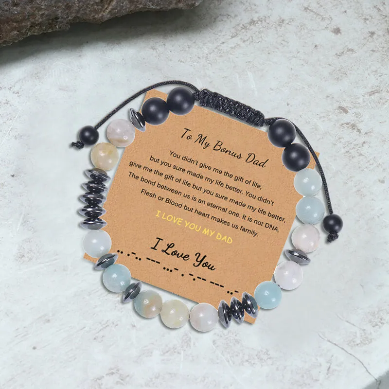 To My Bonus Dad I Love You Morse Code Bracelet sold by GTHIC
