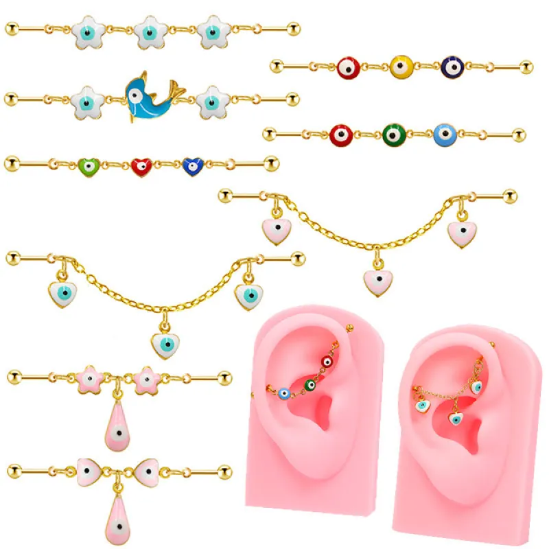 Devil's Eye Epoxy Stainless Steel Ear Piercing sold by GTHIC