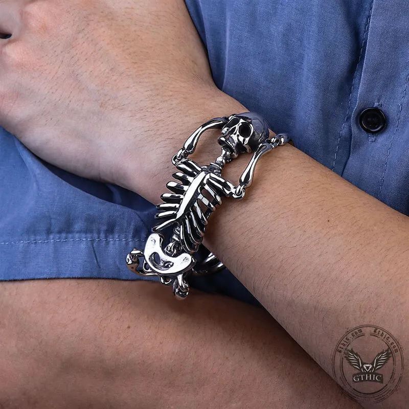 Gothic Body Skull Stainless Steel Bracelet sold by GTHIC product image thumbnail 2