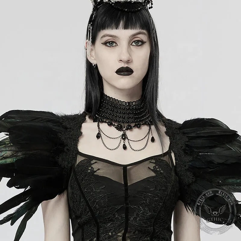 Multilayered Imitation Peal Gothic Choker Necklace sold by GTHIC product image thumbnail 2