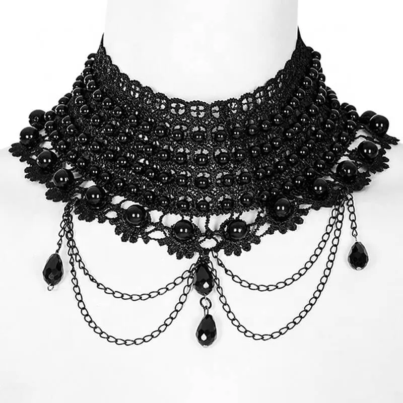 Multilayered Imitation Peal Gothic Choker Necklace sold by GTHIC product image thumbnail 3