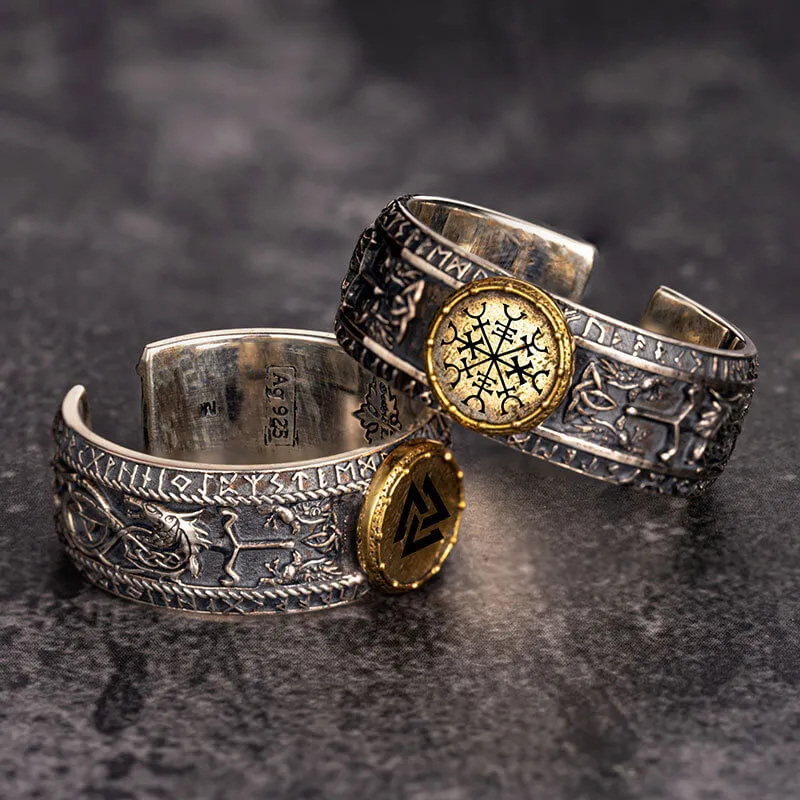 Viking Dragon Runes Sterling Silver Open Ring sold by GTHIC product image thumbnail 4