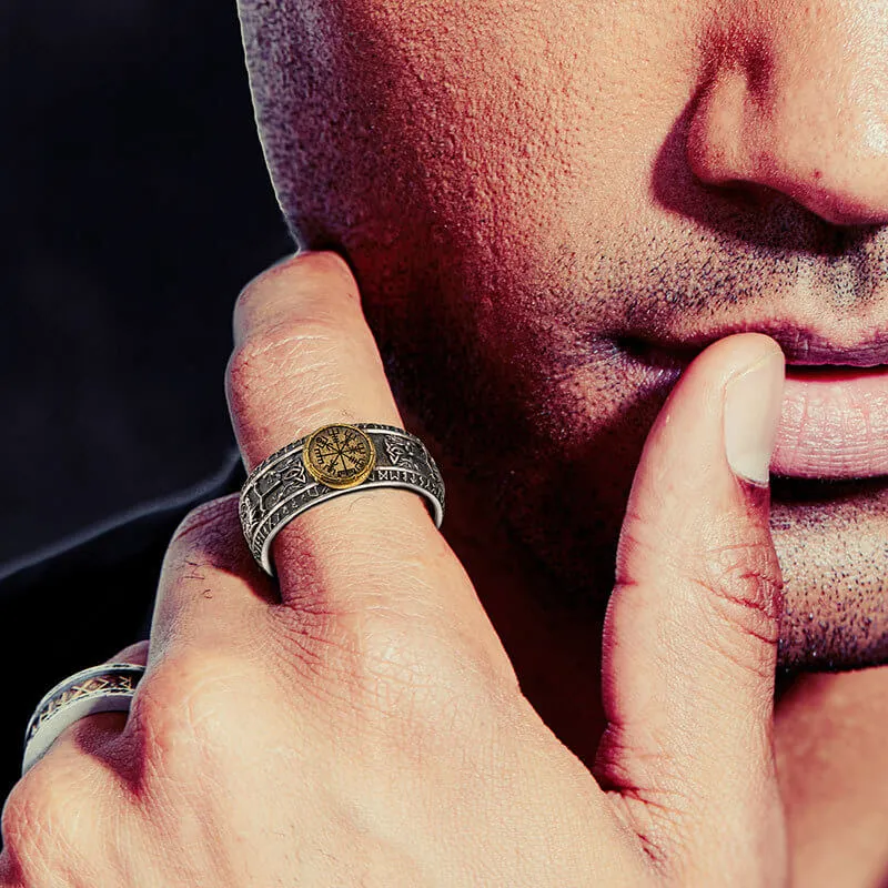 Viking Dragon Runes Sterling Silver Open Ring sold by GTHIC product image thumbnail 2