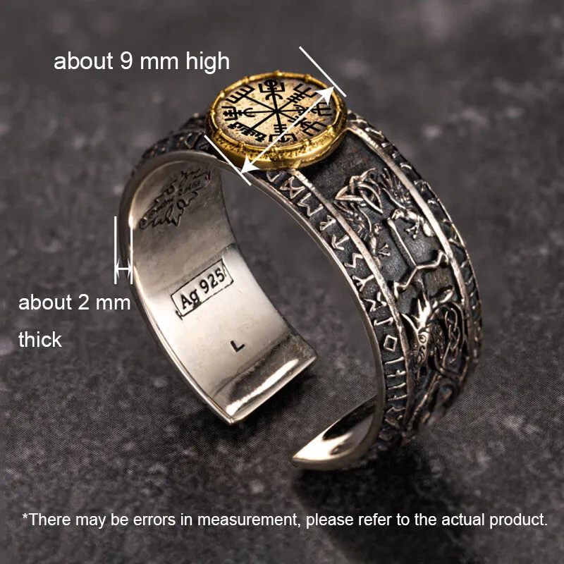 Viking Dragon Runes Sterling Silver Open Ring sold by GTHIC product image thumbnail 5